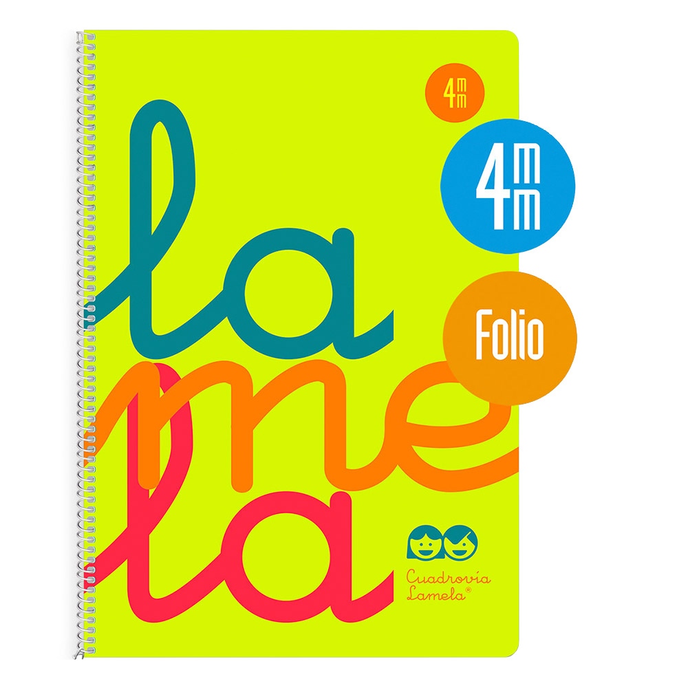 Cuaderno espiral Folio Cubierta polipropileno flúor. Cuadrovía 4mm. LAMELA  – Papelería Sarraz